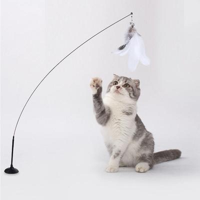 Simulation Bird Interactive Cat Toy Funny Feather Cat Stick with Bell Cat Playing Teaser Wand Toy for Kitten Cat Supplies