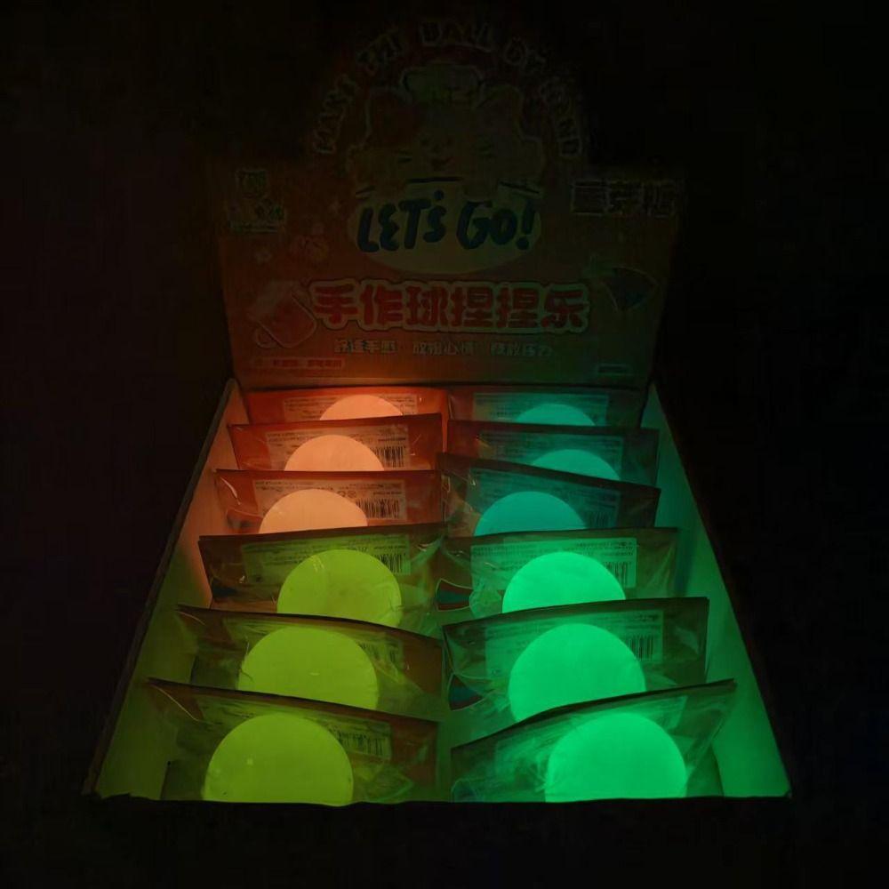 Glow in The Dark Luminous Squishy Balls Hand Relax Squishy Toy Maltose Squeeze Balls Kids Adults