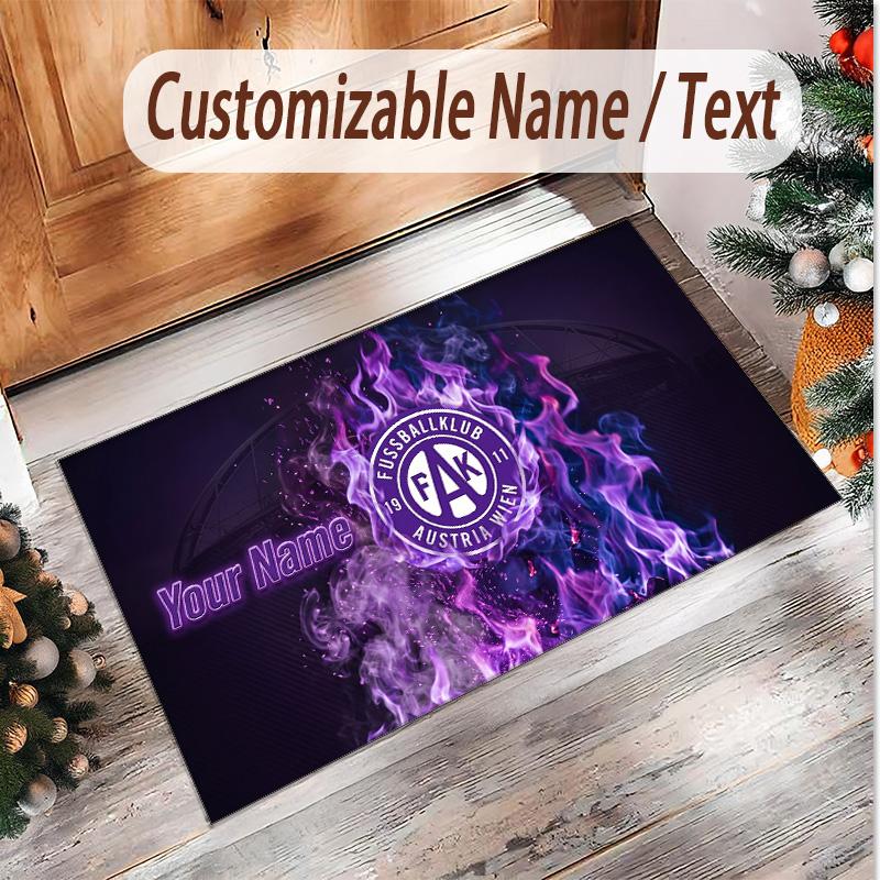 Personalized Crystal Velvet Carpet Austria Wien FC Pattern Non Slip Floor Rug
