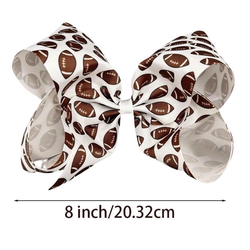 European & American World Cup Fan Child's Bow Hair Clip – Baseball & Softball Pattern Headwear
