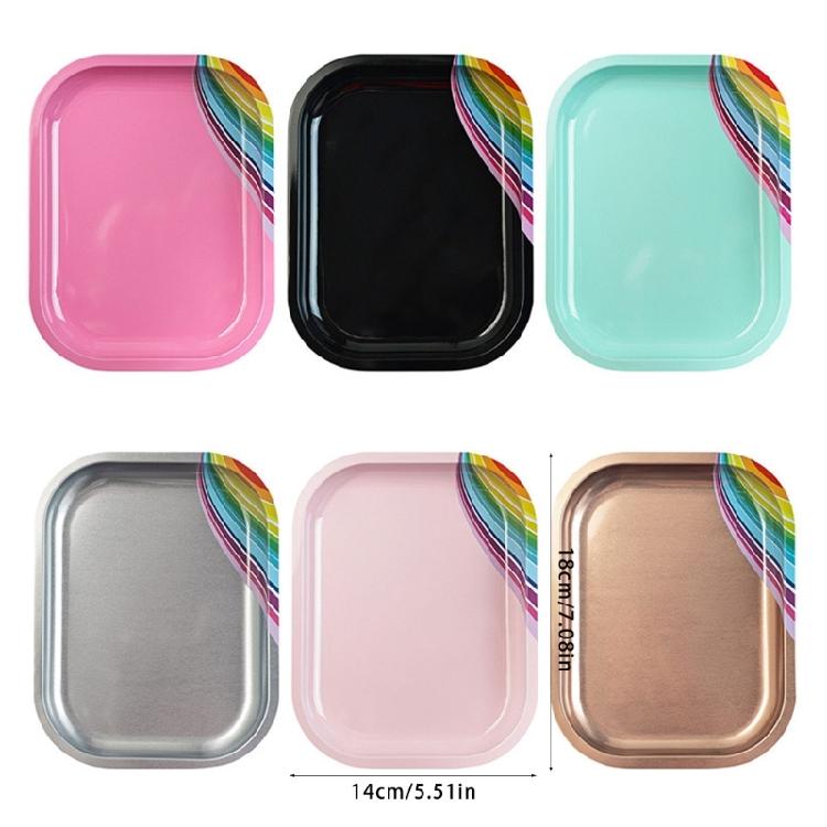 Rectangle Shaped Nail Art Mixing Palette Stainless Steel Display Plate Nail Art Palette for Professional Manicure