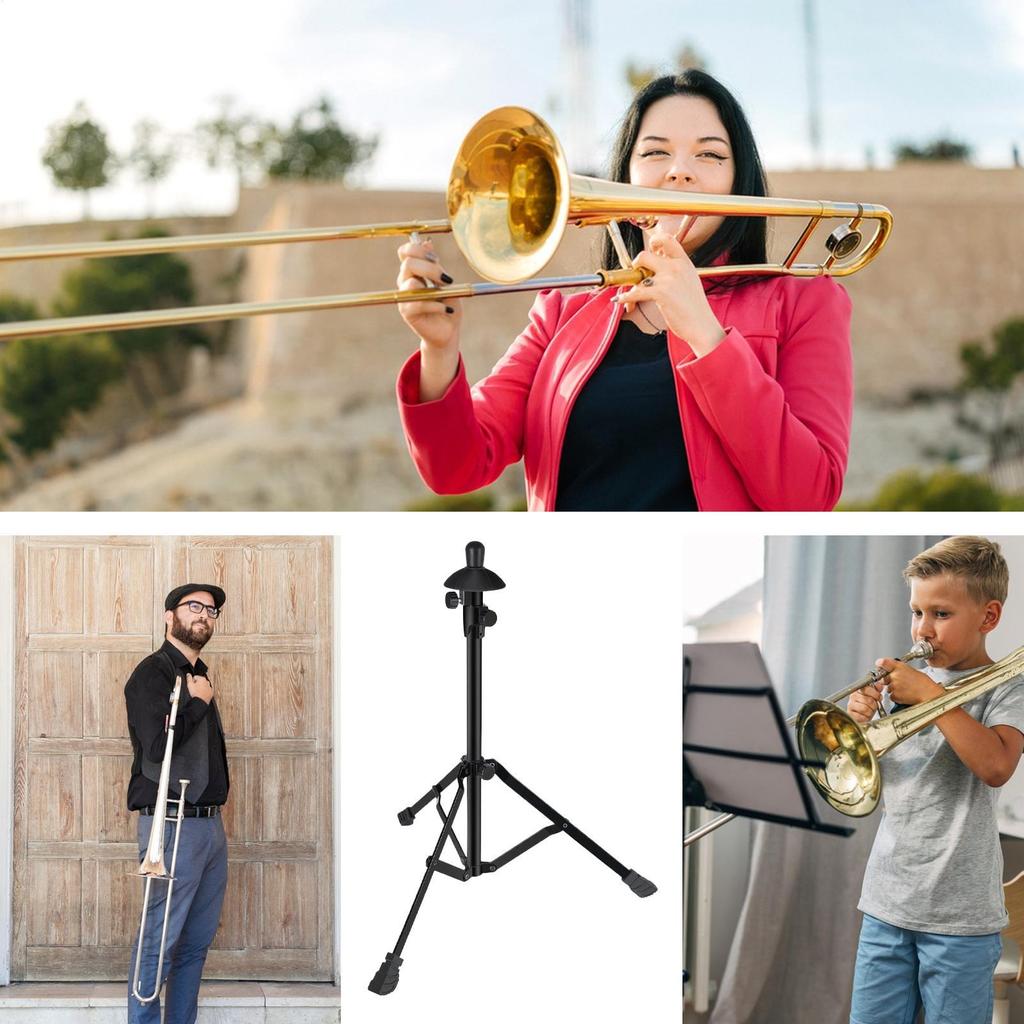Trombone Bracket Adjustable Stand Bracket Triangular Design Height Adjustment Music Instrument Accessory For Live Streaming