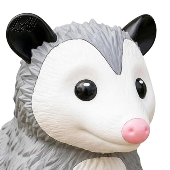 Decorative Front Yard Art 3D Printed Opossum Statue Realistic Animal Figurine Vivid Expression Decor for Patio Details Seasonal Ornament And