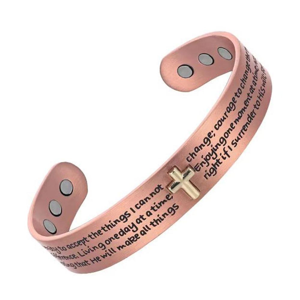 

Adjustable Magnetic Cross Cuff Bangle 15mm Christian Cross Bracelet Jewelry Gifts медный/красный