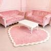 Pink Irregular Heart Shaped Rug Plush Soft Bedside Rug For Bedrooms Girly Room Decor Rug Home Decoration Carpet