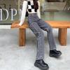 Autumn Spring Jeans Women Denim Pant  Vintage Straight Trousers Fashion Female Solid Lace Up Loose Casual Wide Leg Pants