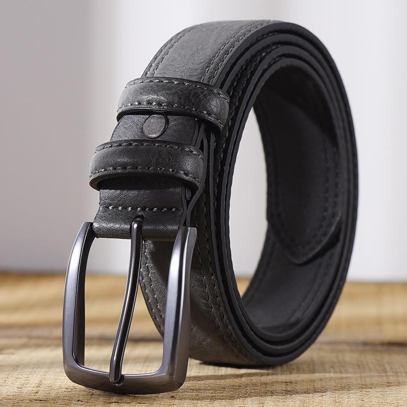 

Retro Belt for Men Casual Business Simple Belt for Men Middle-aged and Young Men Fashionable Versatile Pin Buckle Belt 125cm