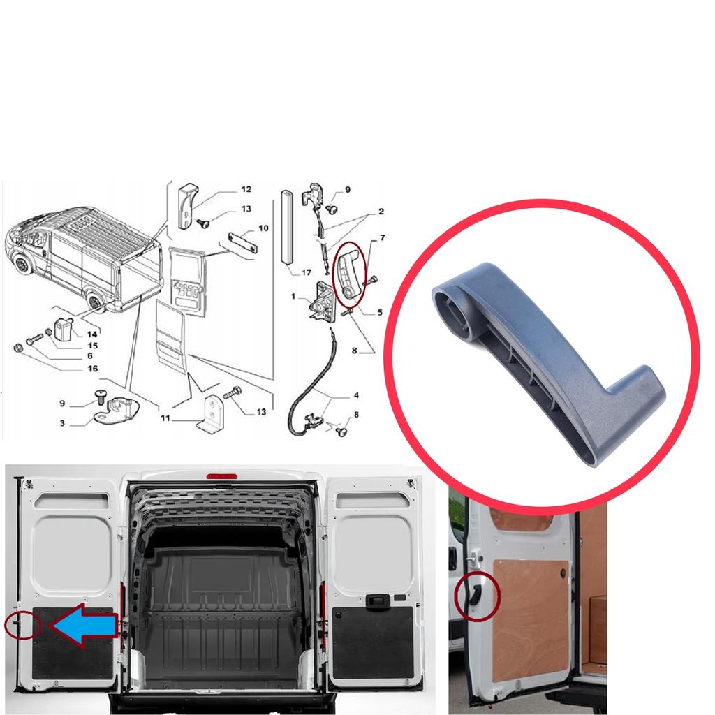 EDP1651 Rear Left Trunk Tailgate Door Inner Opener Handle For Citroen Jumper Relay Fiat Ducato Peugeot Boxer 250 2006-On 735471000