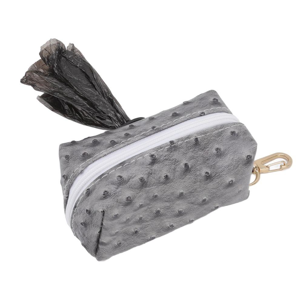 Ostrich Grain Surface Dog Poop Bag Dispenser Leash Hanging Bag  Daily Dog Walking