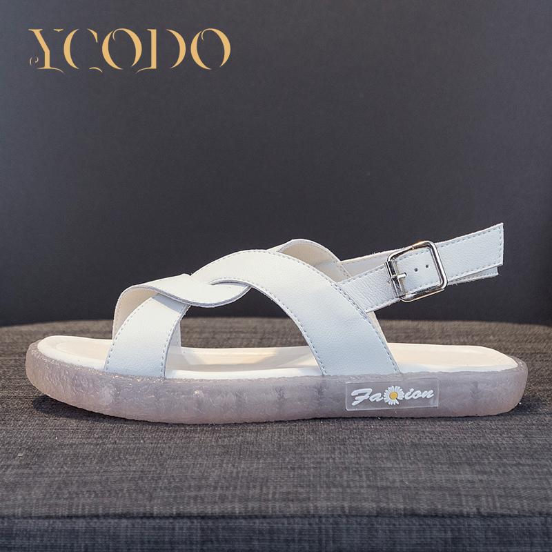 Women's Summer Natural Leather Fabric Non-slip Soles Fashion Comfortable Sandals