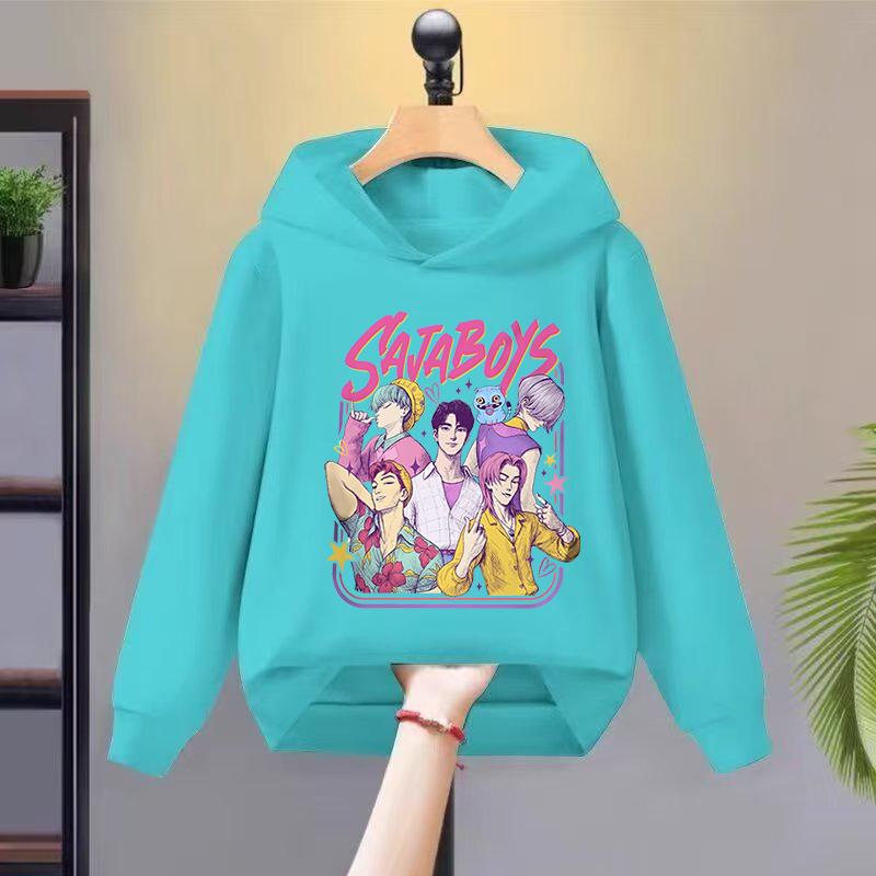 2025 Kpop Witch-hunting Team-themed Hoodie with Cute and Magical Element Prints, Soft and Skin-friendly Trendy Children's Top