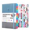 Modern A5 Password Journal PU Leather Notebook with Alphabet Tabs and Planner Stickers