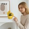 Modern Home Office Ornament 3D Printed Hand Gesture Planter, OK Finger Flower Pot, Fun Plant Container Cute Small Cactus for Desk Decor Artistic Shape