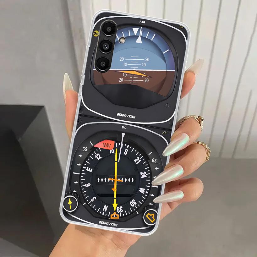 Aviation Aeroplane Helicopter Cockpit Instrument Phone Case for Samsung Galaxy A16 A26 A36 A56 A15 A25 A35 A55 A14 A24 A34 A54 A