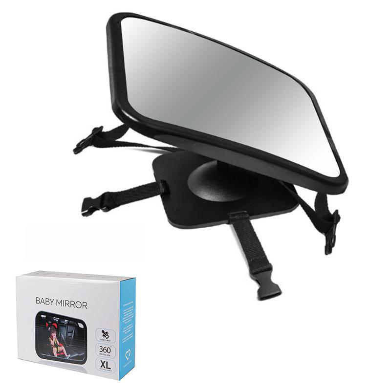 Wide angle car baby safety mirror, used for car rear seats, baby safety monitoring, 360 ° rotatable interior rearview mirror.