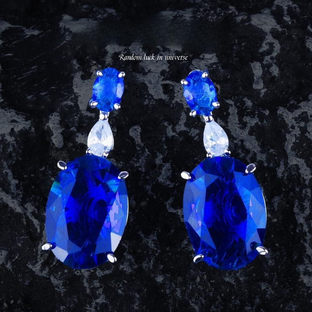 Elegant Fanta Padparadscha Full Diamond Bridal Jewelry Set Necklace Earrings Ring For Wedding