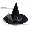 Flower Witch Hat Hair Clip Gothic Style Headdress Halloween Hair Clip Skull Spider Dark Black Witch Hairpins Party Headpiece
