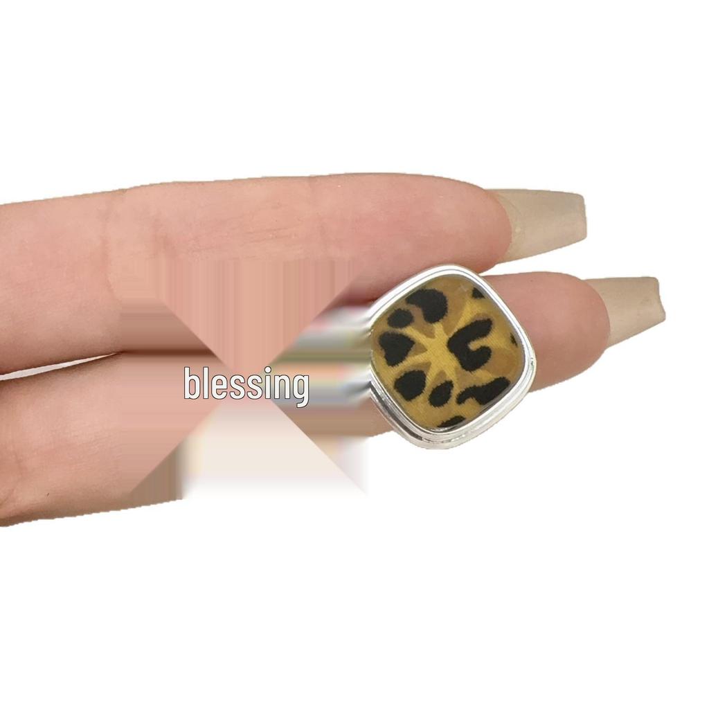 Sweet Style Resin Leopard Print Square Stud Earrings - Women's Fashion, Light Luxury, Versatile, and Unique
