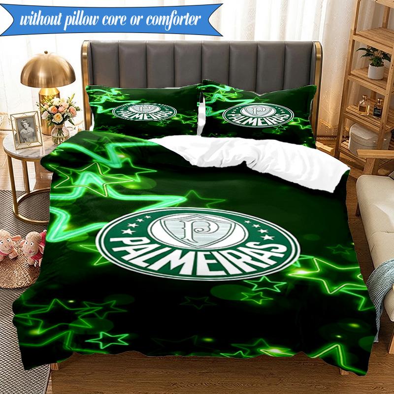 3PCS Sociedade Esportiva Palmeira Printed Soft Bedding Set,Including 1pc Duvet Cover And 2pcs Pillowcases Perfect for Bedroom, Dormitory, Fan gift