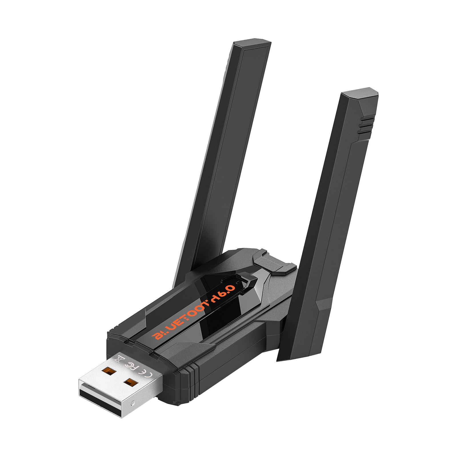 

BT 6.0 Adapter for PC BT Receiver & Transmitter Reconnect 7 Devices Simultaneously for Headphone/Keyboard/Mouse/Speakers/Printer чорний