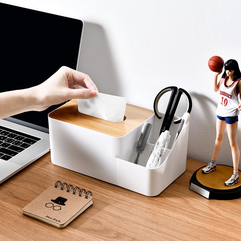 

Простая коробка для хранения всякой всячины Bolan в японском стиле, пластиковая коробка для салфеток, бытовой многофункциональный настольный чайный столик, бамбуковая коробка для салфеток