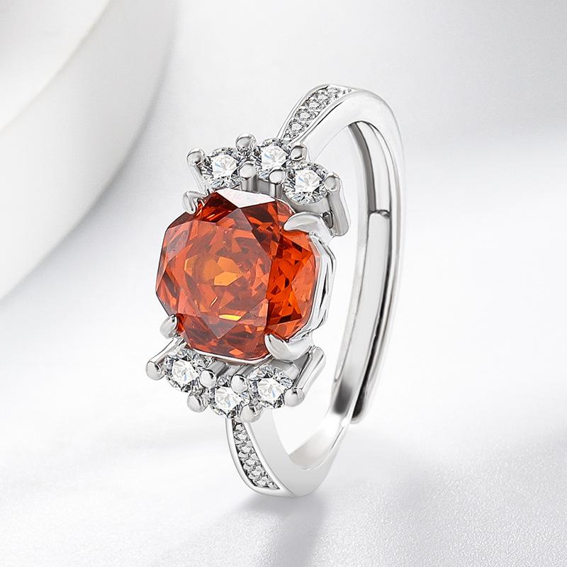 Light Sweet 925 Silver Rose Cut High Carbon Diamond Candy Design Sense Women's Ring Jewelry
