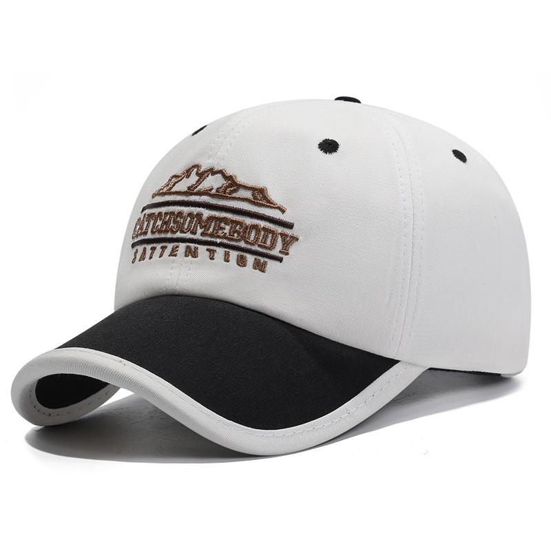 Baseballkappe mit kurzem Schirm, farblich passende Buchstaben, atmungsaktiv, weiches Oberteil, Unisex, Outdoor-Sonnenhut