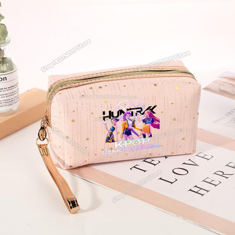 Borsa per Cosmetici Demon Hunters KPop Rumi Mira Zoey Borsa Clutch per Trucco da Ragazza Organizzatori per Pennelli da Trucco da Viaggio da Donna Necessaire