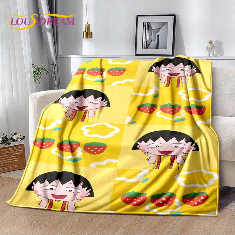 Chi-bi Maruko Sakura Momoko Cartone Animato Morbida Coperta di Peluche, Coperta di Flanella Coperta da Lancio per Soggiorno Camera da Letto Letto Divano Picnic Bambino