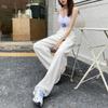 Women's High Waist Straight Leg Jeans Casual White Denim Pants Loose Trousers