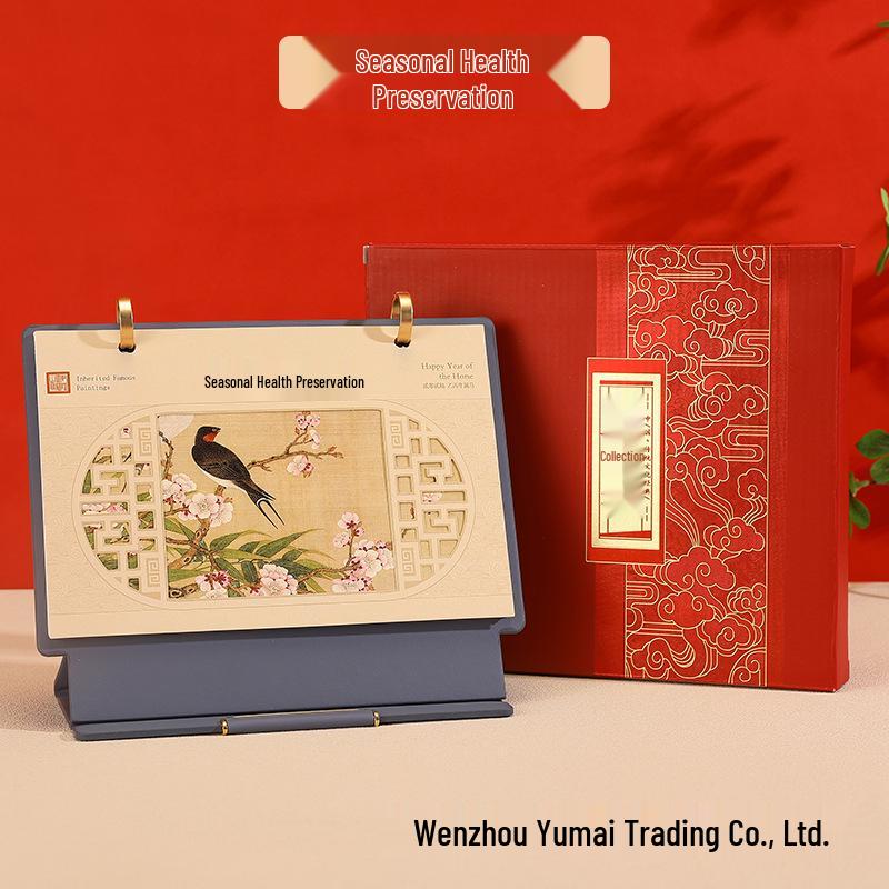 2026 Premium Leather Desk Calendar - High-End Business Gift, Boxed Office Ornament, Monthly Enterprise Planner