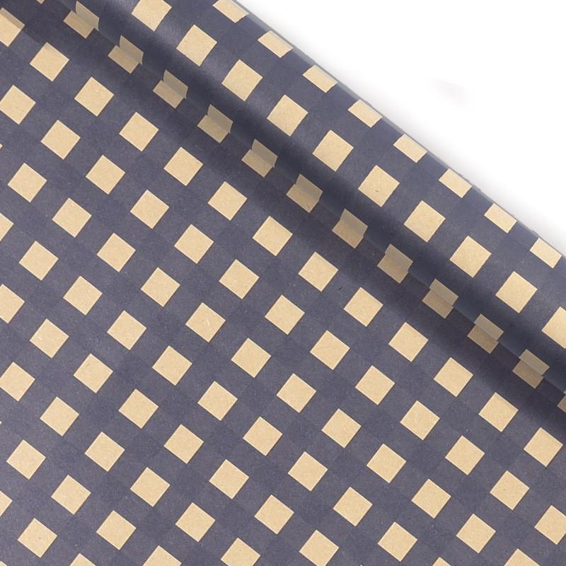 Men's Retro Blue Plaid Kraft Wrapping Paper for Valentine's Day & Birthdays