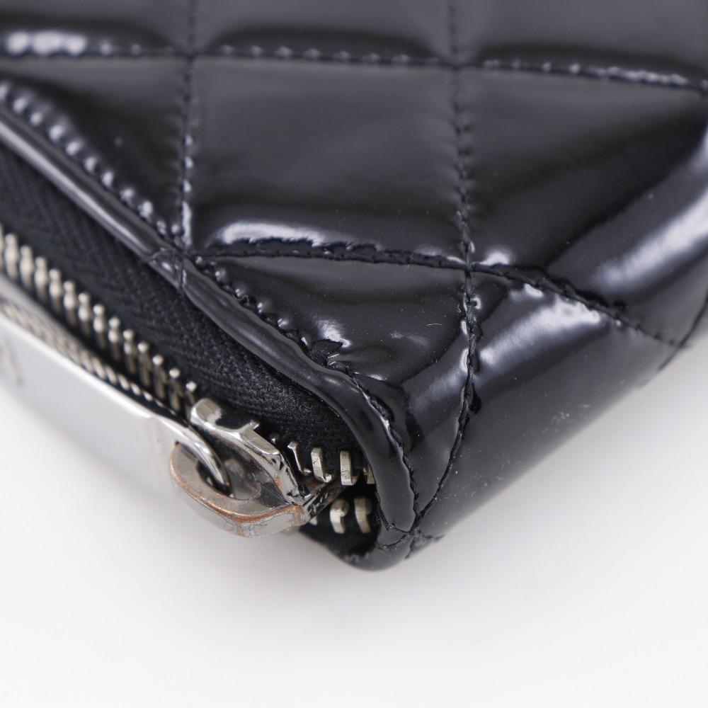 CHANEL brilliant Purse A50106 Zip Around black enamel Women Used