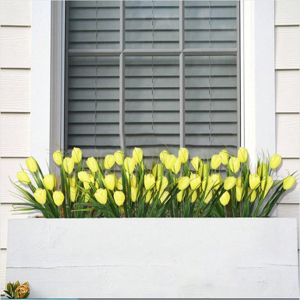 6 sztuk jedwabny bukiet tulipanów sztuczne tulipany w sumie 30 głów sztuczne prawdziwe kwiaty do domu biuro przyjęcie wesele doskonały prezent dzień matki