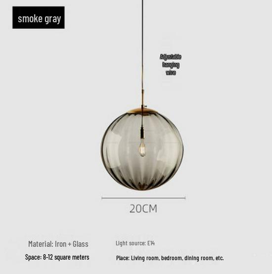 Nordic Colorful Water Ripple Glass Sphere Pendant Lamp for Bedroom or Bar.