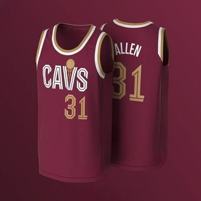Rouge vin Non. 31 Survêtement de Basketball, Débardeur de Sport Sans Manches en Maille Doublement Orné Platine, Survêtement de Basketball Classique pour Fan d'Équipe