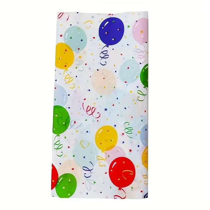 Disposable PEVA Plastic Tablecloth Thickened Oil Proof Cartoon Balloon Tablecloth Birthday Party Kindergarten Tablecloth Wholesa