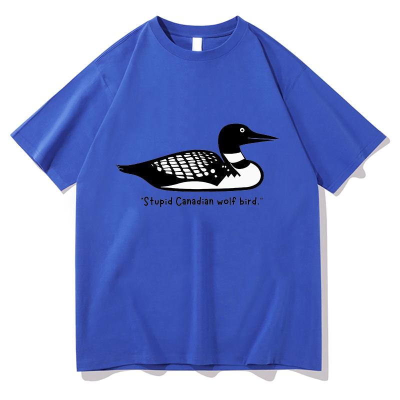Heated Rivalry T-Shirt Dummer Kanadischer Wolf Vogel T-Shirts Lustiges Meme Unisex Mode Kurzarm Grafikshirt Ästhetische Kleidung