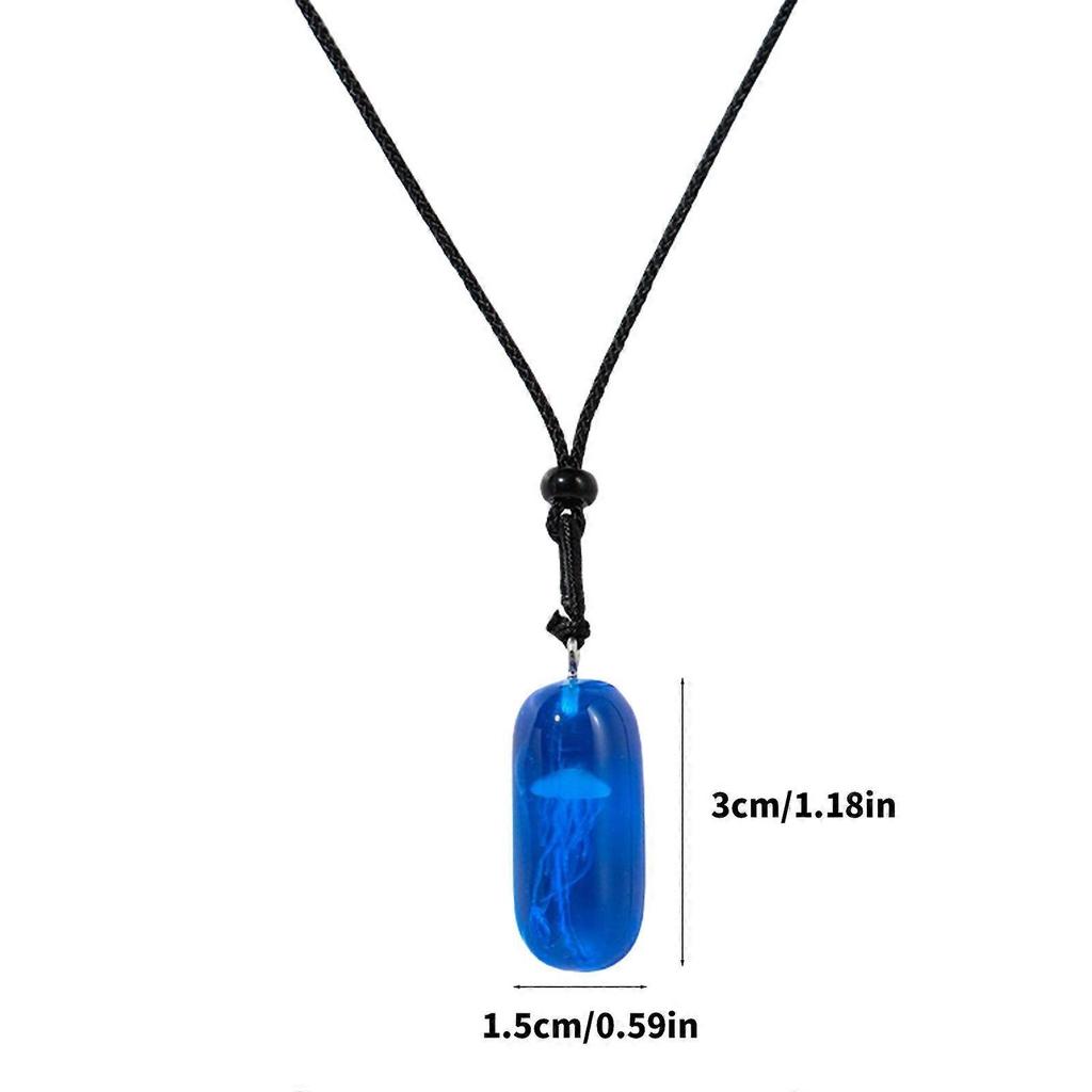 Multipurpose Glowing Jellyfish Pendant Necklace Featuring Luminous Designs Accessory for Unique Ocean Inspired Styles  Yellow