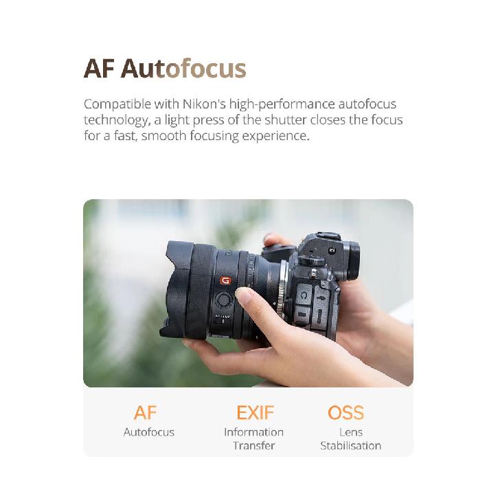 Viltrox E-Z Booster Lens Mount Adapter Auto Focus for Sony E-mount Lens Adapter To Nikon Z-mount Series Mirrorless Camera Z5 Z50