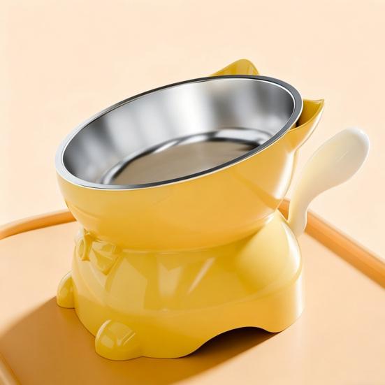 Elevated Cat Bowl Tilted Cat Food Bowl Anti-Slip Raised Cat Feeding Bowl Protects Cats Neck Spine Friendly for Drinking Eating