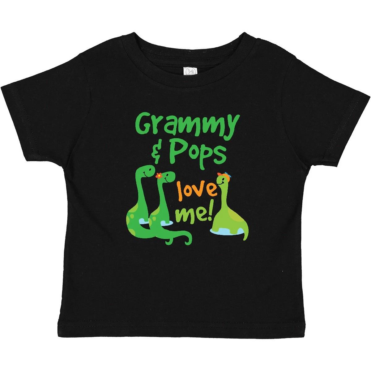 Inktastic Grammy And Pops Grandson Dinosaur Baby T-Shirt Childs Clothes Shower 100