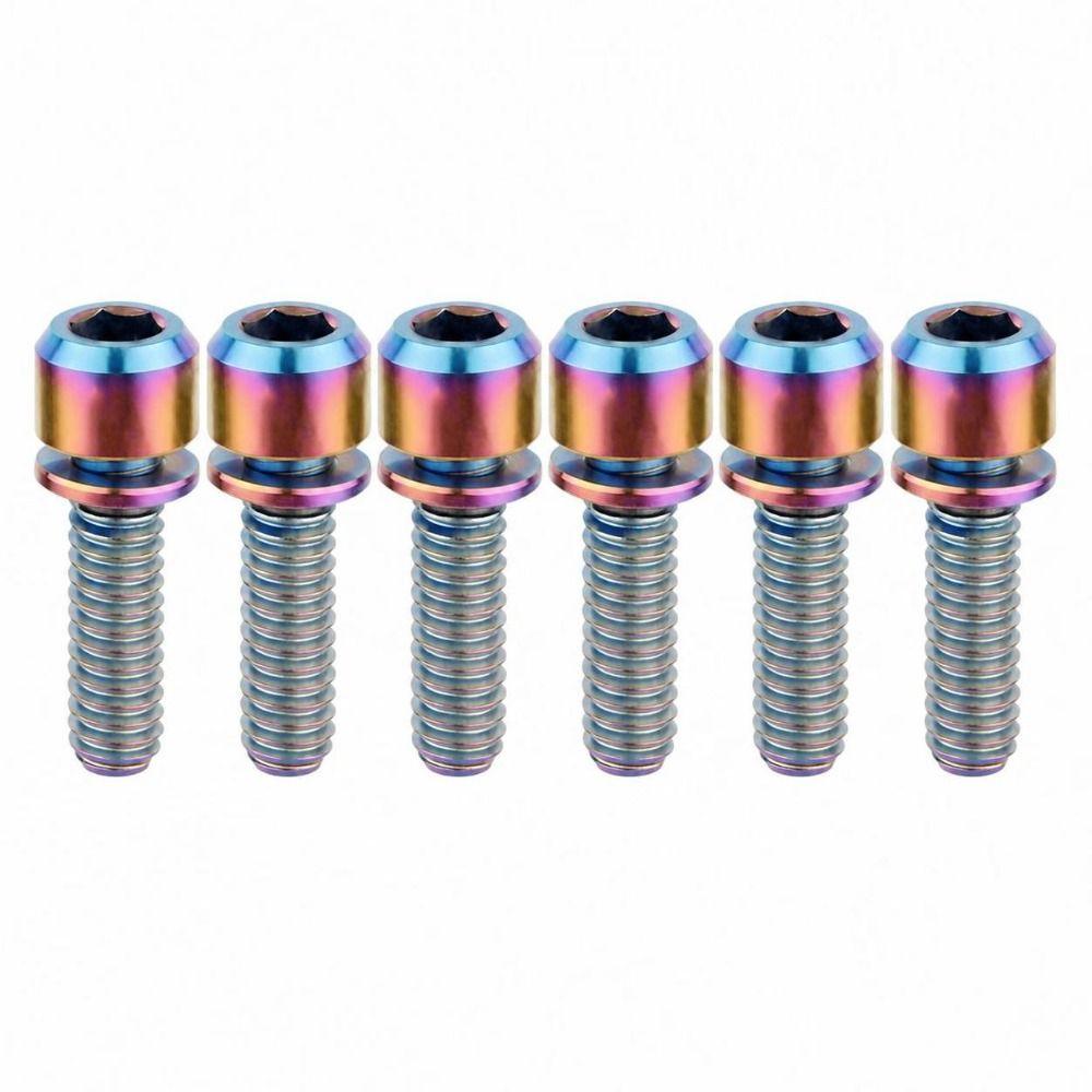 6PCS Rainbow Bicycle Fixing Bolt M5 X 18mm M5 Stem Bolts Bike Stem Screw Bicycle Maintenance