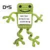 Positive Crochet Frog Doll with Encouraging Card Emotional Support Handmade Knitting Animal Decoration Ornament Stress Relief Toy