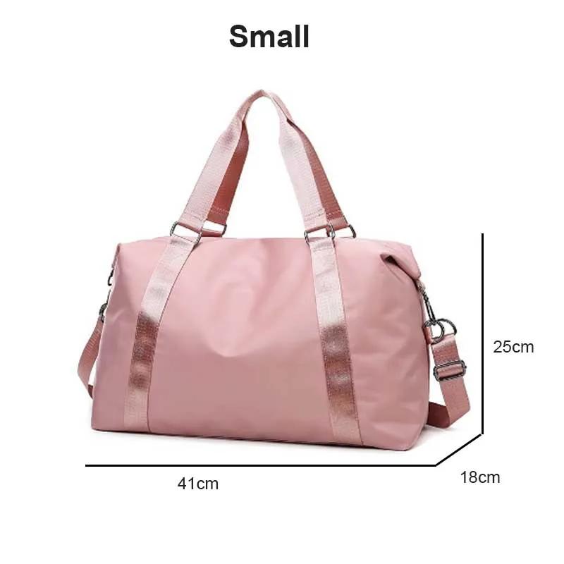 Große Damen-Reisetasche Multifunktionale Sporttasche Handtaschen Nylon Wasserdichte Umhängetasche Damen Nass-Trocken-Taschen Sporttaschen