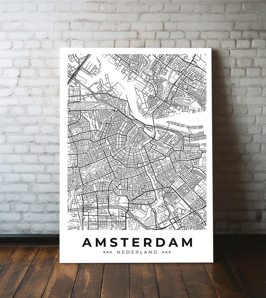 Poster Map City Plan Amsterdam