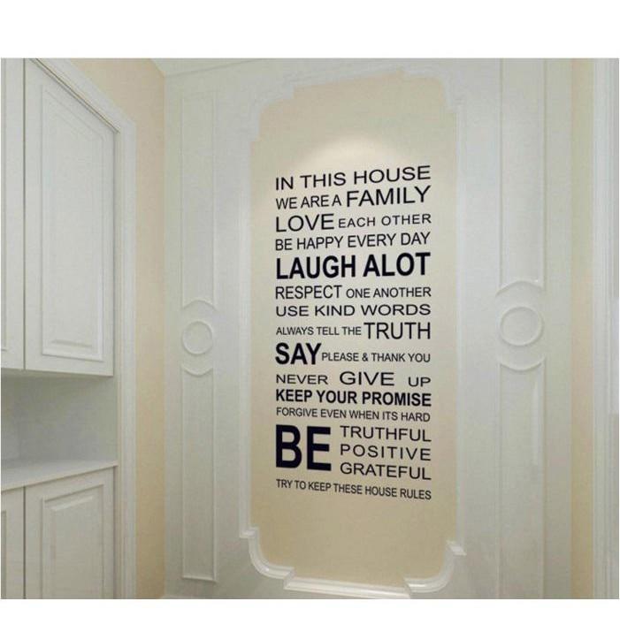 Elegant Words Letters In This House Wallpaper Home Decor Crafted With Premium Pvc Material