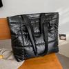 Fashion Large Tote Padded Handbags Autumn Quilted Women Shoulder Bags Luxury PU Down Cotton Thread Crossbody Bag Winter Bag
