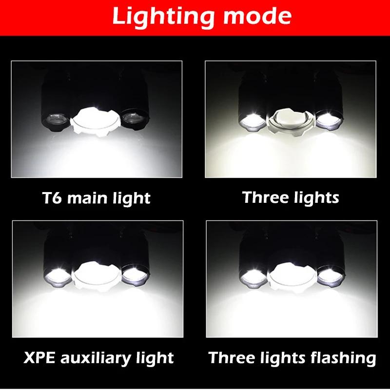 Multifunctional Outdoor Emergency Head Mounted Charging Strong Bald Light Waterproof Convenient Camping Fishing Flashlight