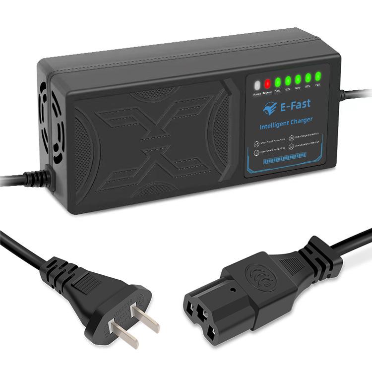 Zhiyunxing 60V 20AH Electric Vehicle Charger with Reverse Polarity Protection & Full Temperature Shutdown for Lithium Batteries.